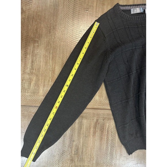 Oscar De La Renta Men’s Size Medium Dark Gray Charcoal Knit Sweater Long Sleeve - Picture 11 of 12